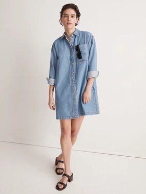 Madewell Denim Oversized Shirtdress in Springvale Wash